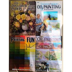 Lot of 4 Vintage Walter Foster Art Books Oil Painting Bill Alexander